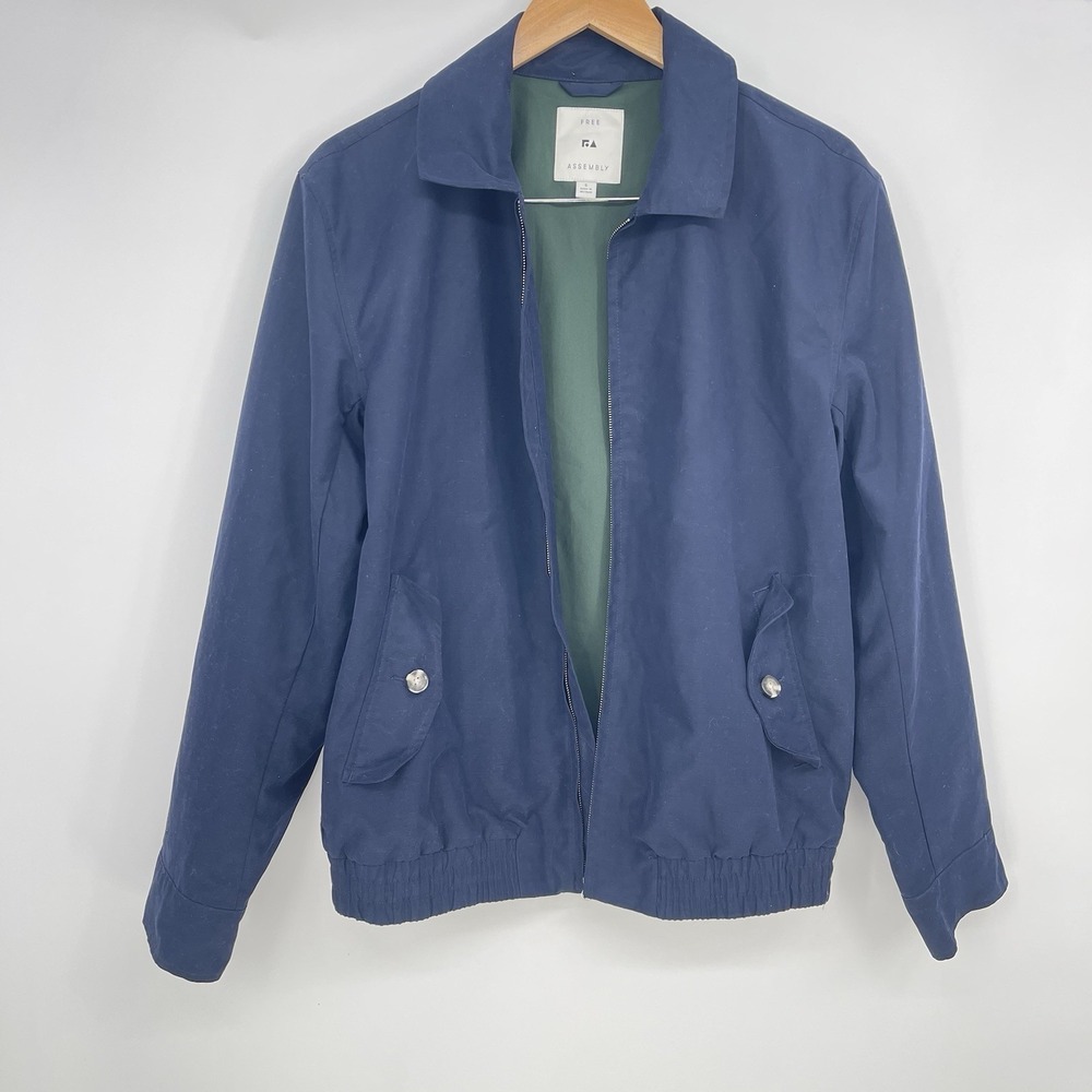 Free Assembly‎ Sz S Cotton Navy Blue Zip Up Jacket Bag2